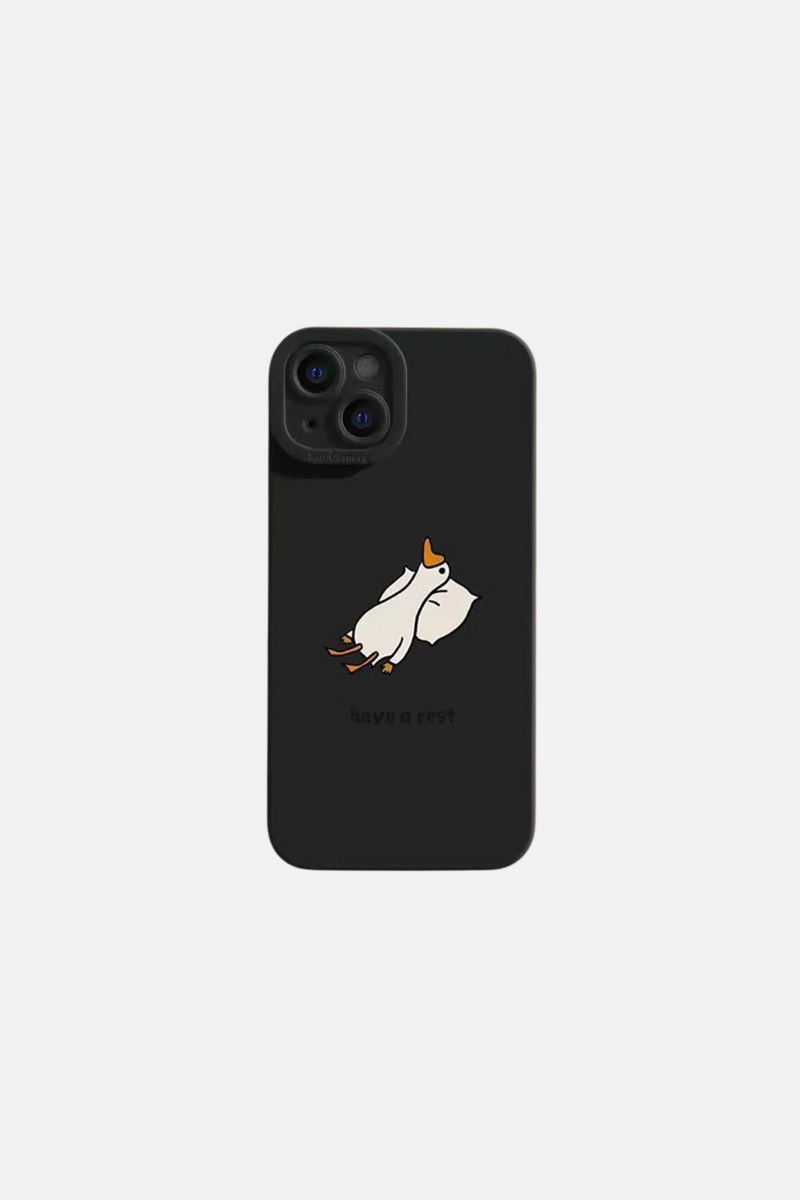 Funny Duck Have A Rest Black iPhone Case – Ditch Market