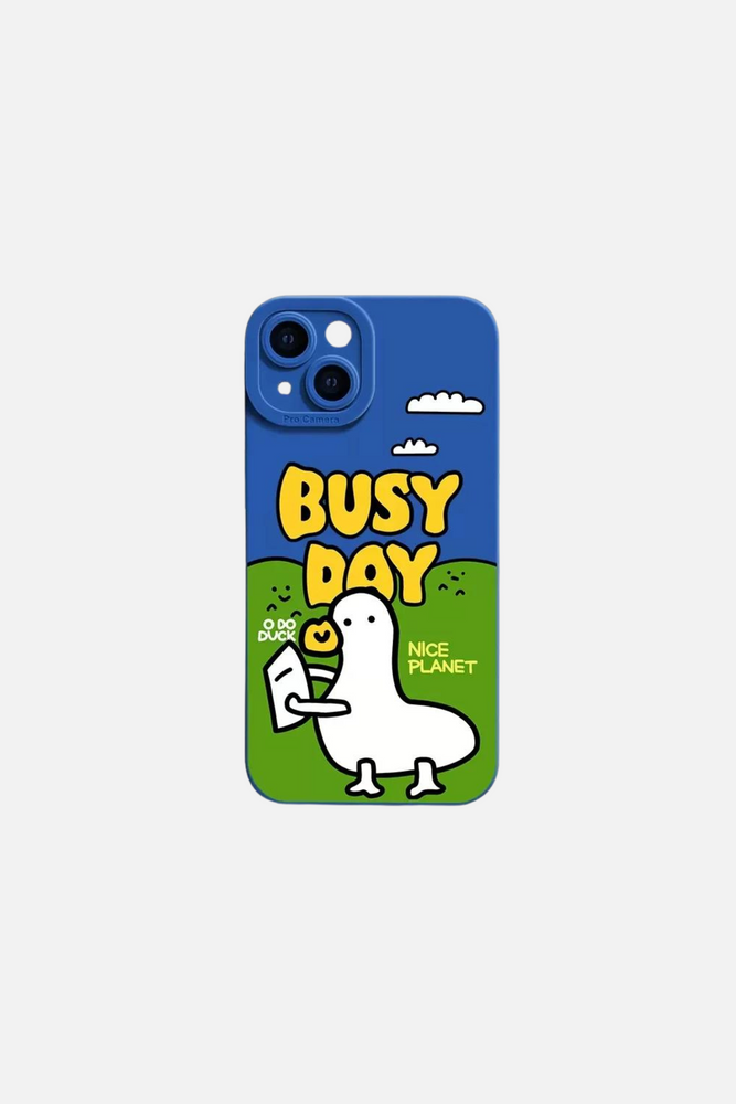 Funny Busy Day Duck Blue iPhone Case