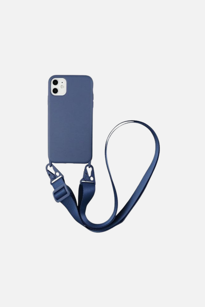 Candy Color Dark Blue Crossbody Bracelet iPhone Case
