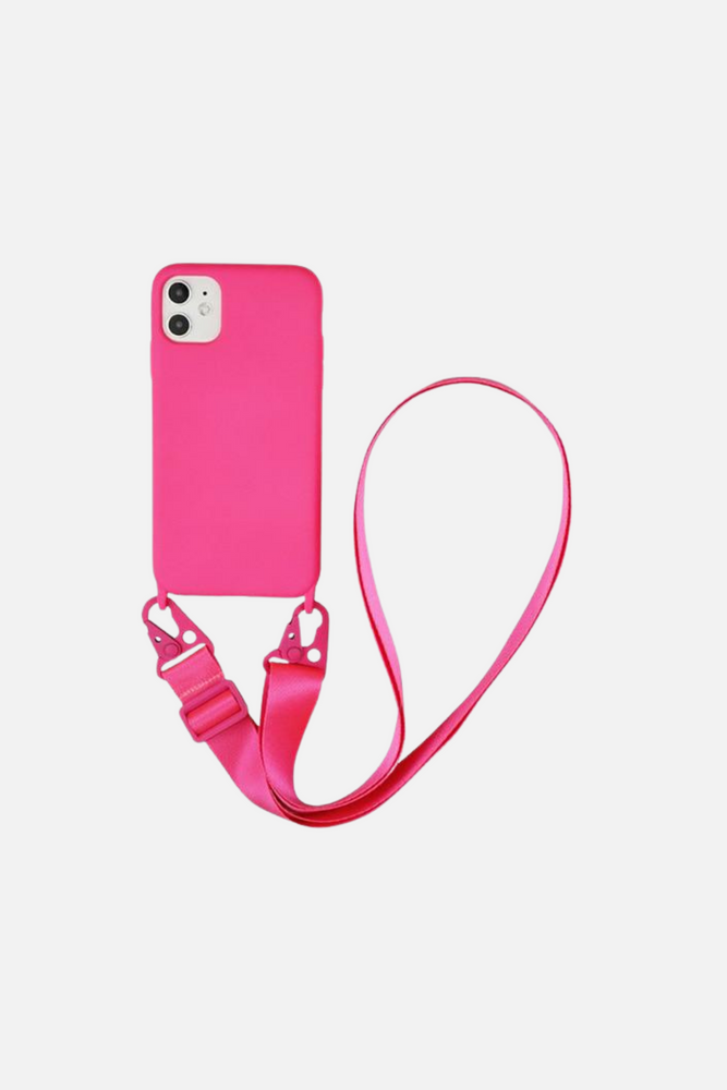 Candy Color Bright Pink Crossbody Bracelet iPhone Case