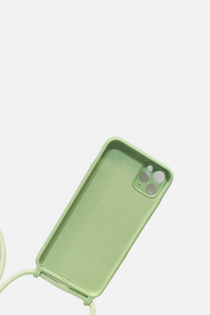 
                  
                    Load image into Gallery viewer, Liquid Silicone Crossbody Dark Green iPhone Case
                  
                