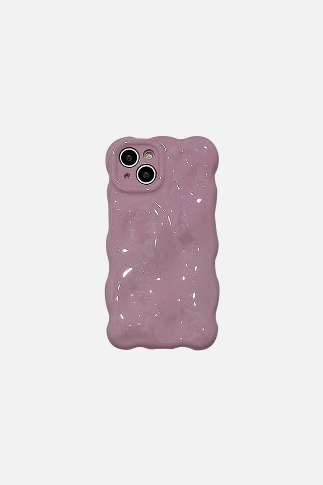 3D Bubble Wave Pattern Purple iPhone Case