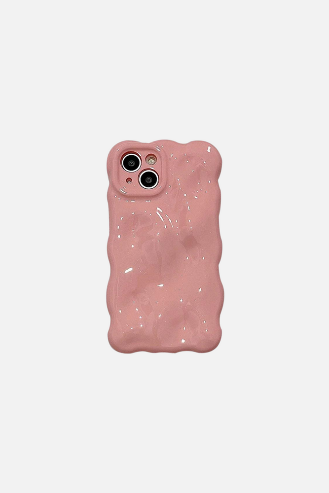 3D Bubble Wave Pattern Pink iPhone Case