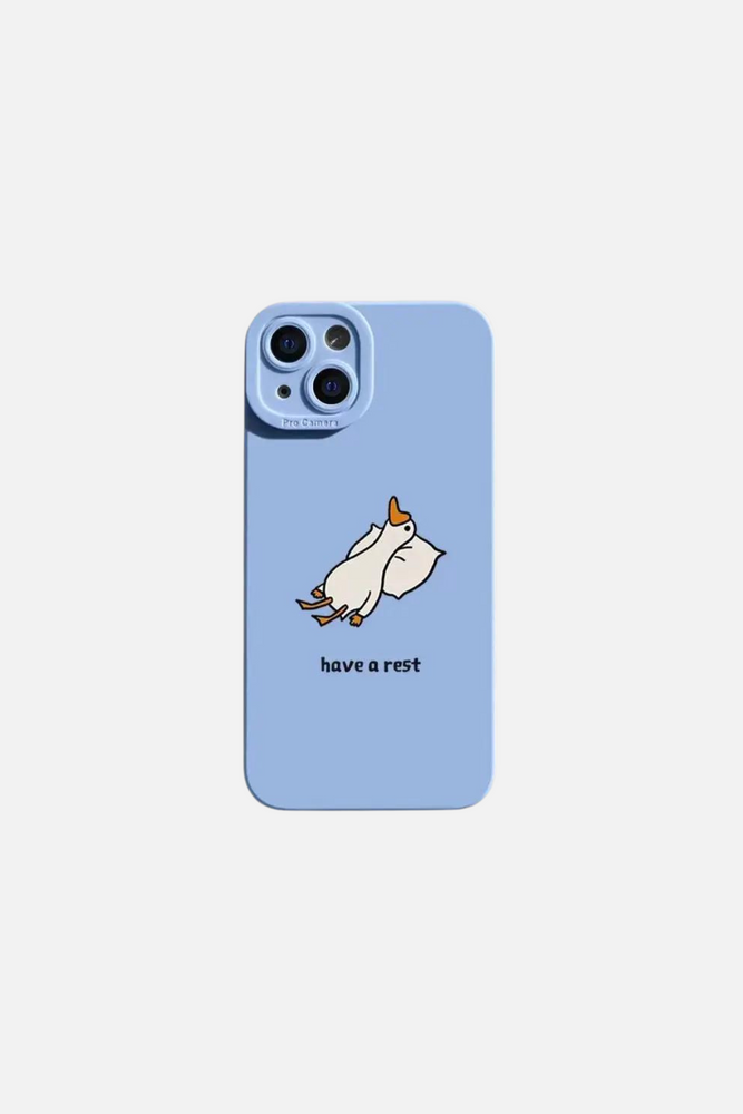 Funny Duck Have A Rest Blue iPhone Case