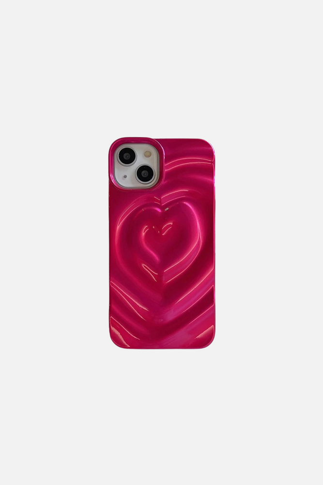 3D Love Heart Plating Rose iPhone Case