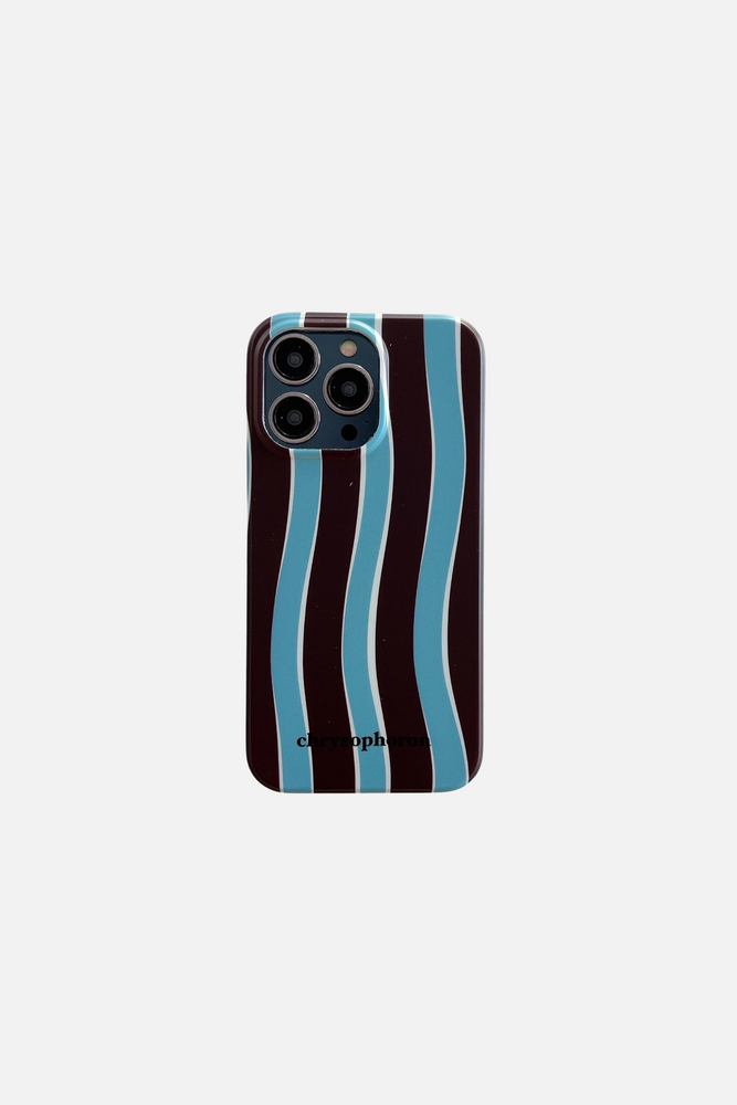 Waving Stripes Blue iPhone Case