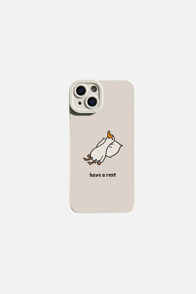 Funny Duck Have A Rest White iPhone Case