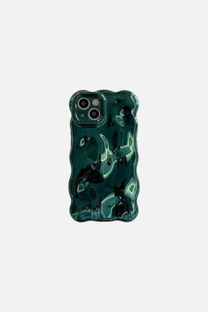 
                  
                    Load image into Gallery viewer, 3D Bubble Wave Pattern Bright Green iPhone Case
                  
                