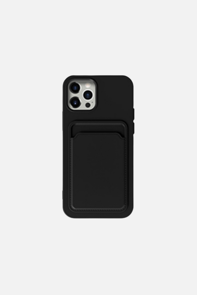 Simple Color Black Wallet iPhone Case