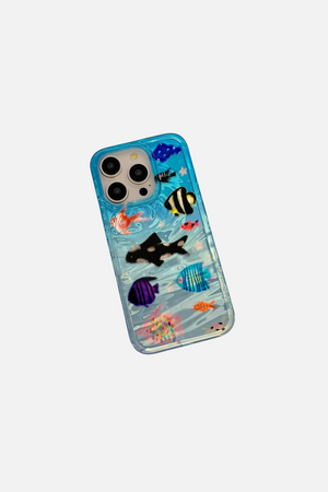 
                  
                    Load image into Gallery viewer, Ripple Texture Aquaria Lovely Fishes iPhone Case
                  
                