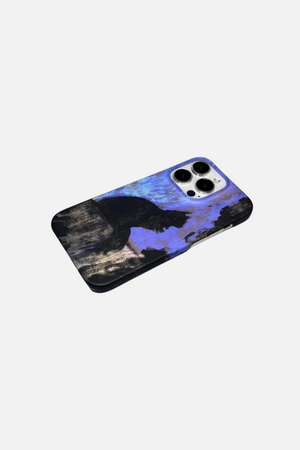 
                  
                    Load image into Gallery viewer, Oil Painting Black Cat Blue iPhone Case
                  
                