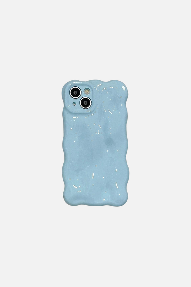 3D Bubble Wave Pattern Blue iPhone Case