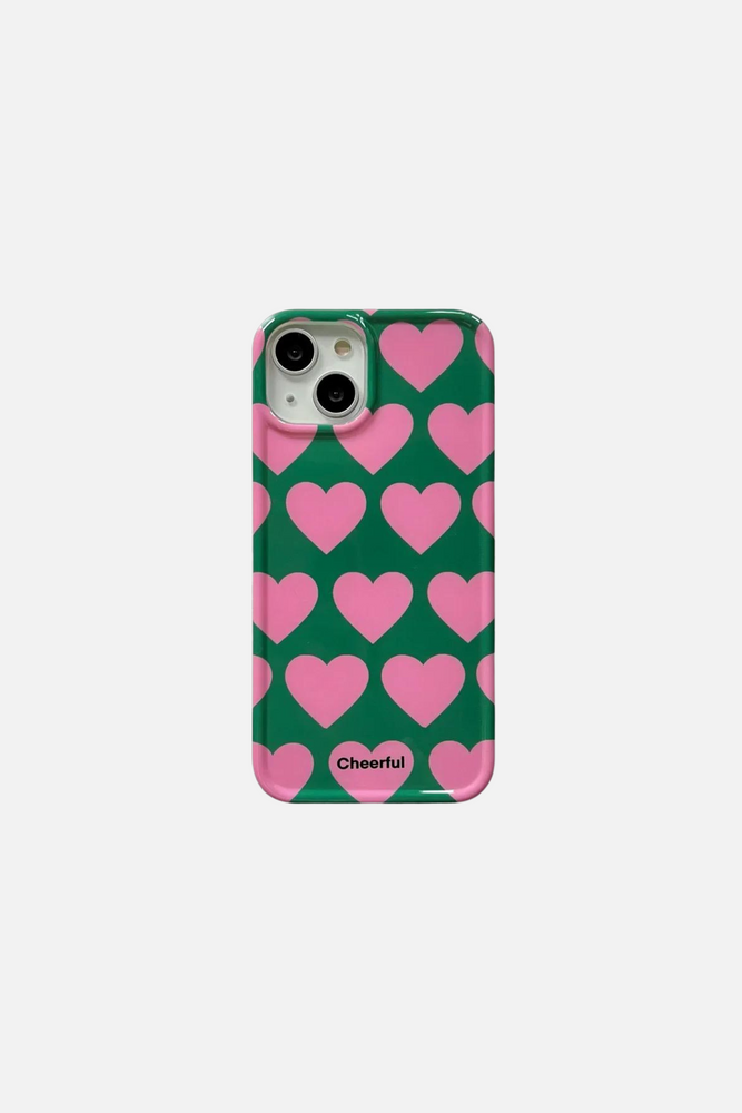 Cute Love Heart Green iPhone Case