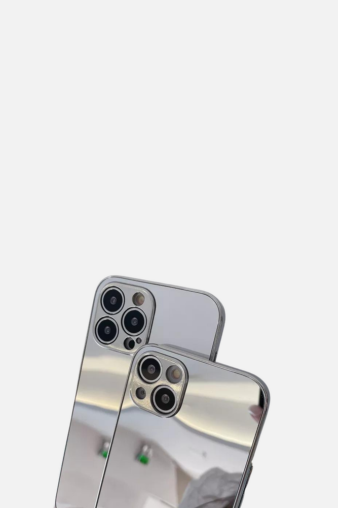 
                  
                    Load image into Gallery viewer, Mirror Shockproof Silver iPhone Case
                  
                