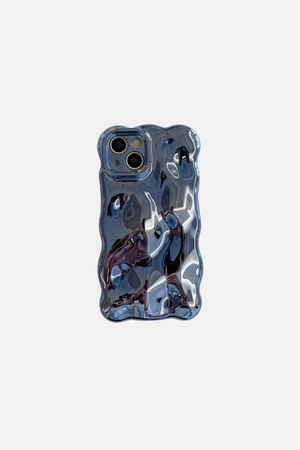 
                  
                    Load image into Gallery viewer, 3D Bubble Wave Pattern Bright Blue iPhone Case
                  
                