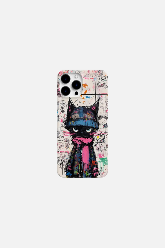 Graffiti Black Cat iPhone Case