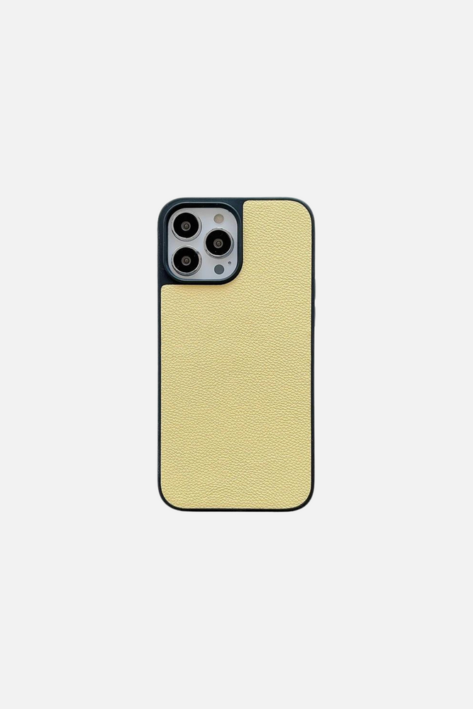 
                  
                    Load image into Gallery viewer, Candy Color Lychee Grain Leather Yellow iPhone Case
                  
                