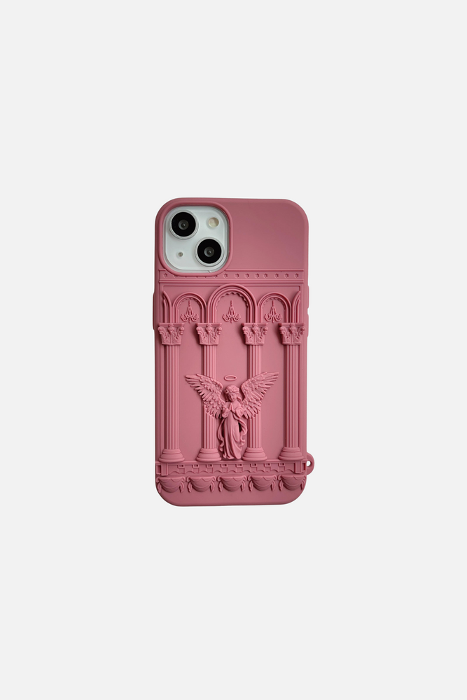 Plaster Statue Praying Angel Red iPhone Case