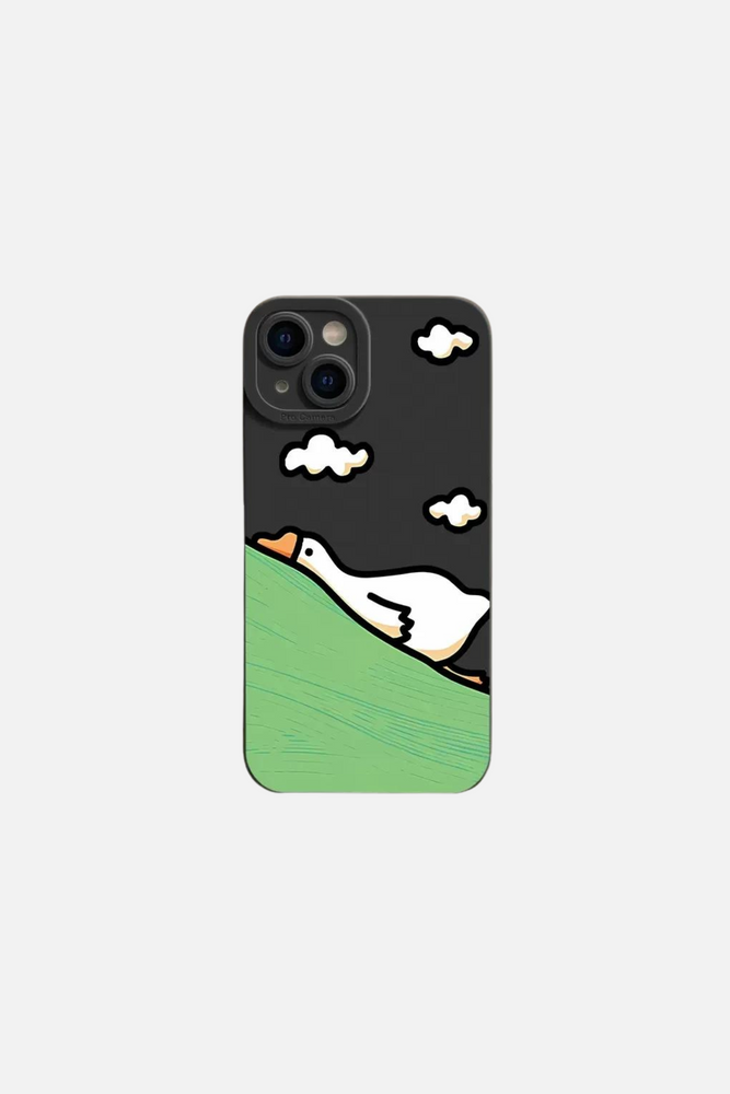 Cute Idiotic Duck Black iPhone Case