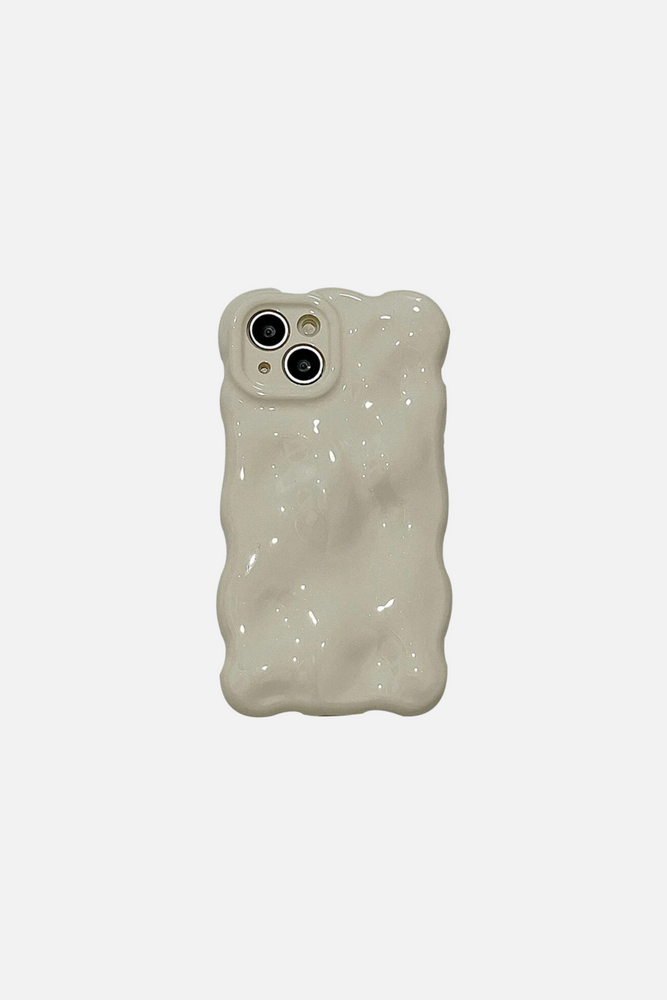 3D Bubble Wave Pattern White iPhone Case