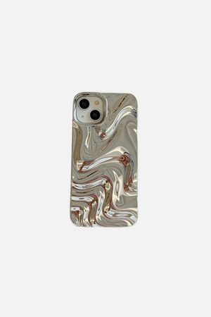 
                  
                    Load image into Gallery viewer, 3D Electroplated Water Ripple Bright Silver iPhone Case
                  
                