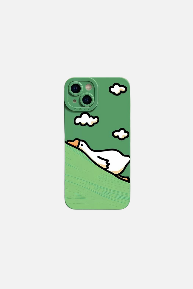 Cute Idiotic Duck Green iPhone Case
