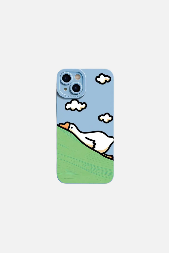 Cute Idiotic Duck Light Blue iPhone Case