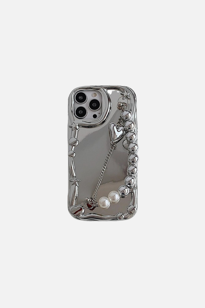 Silver Love Heart Bracelet iPhone Case
