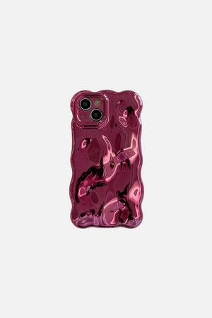 
                  
                    Load image into Gallery viewer, 3D Bubble Wave Pattern Bright Pink iPhone Case
                  
                