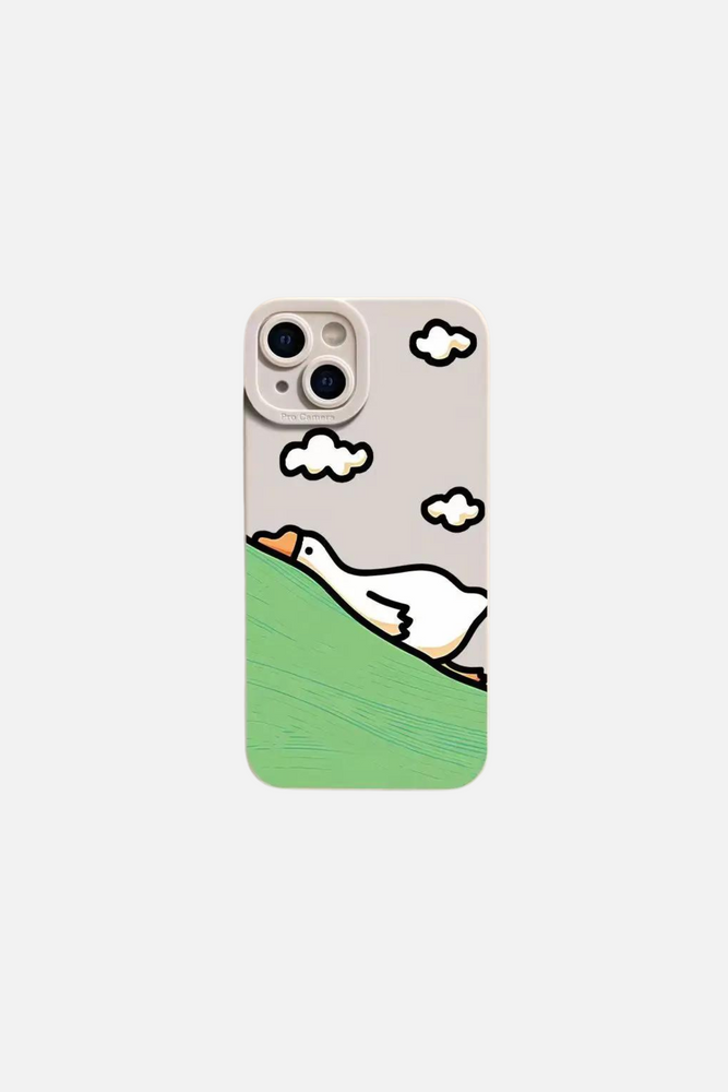 Cute Idiotic Duck White iPhone Case