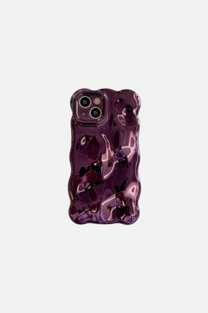 
                  
                    Load image into Gallery viewer, 3D Bubble Wave Pattern Bright Purple iPhone Case
                  
                