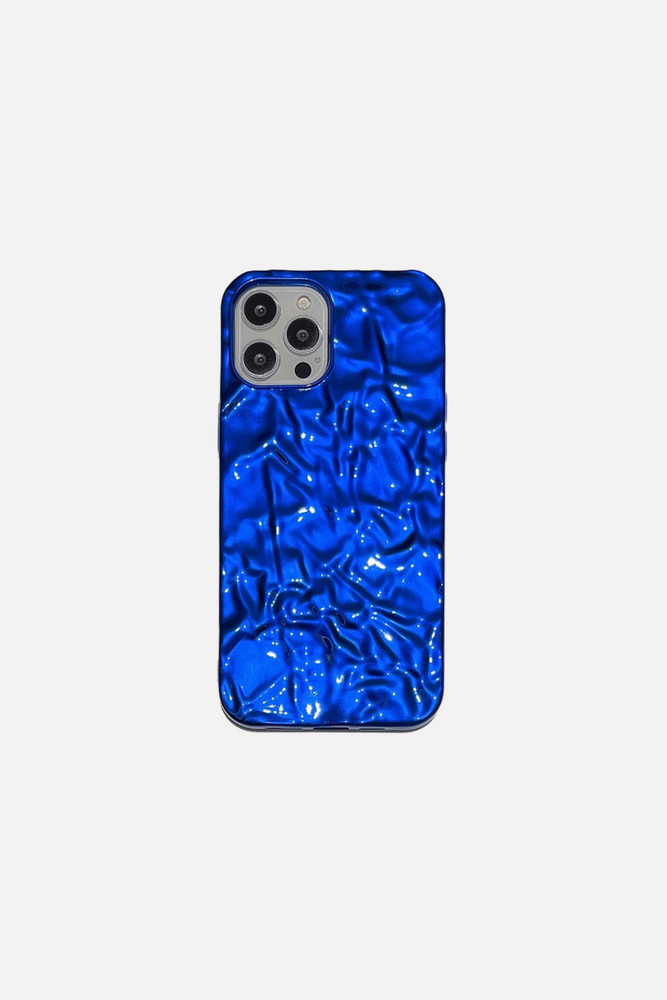 3D Shape Tin Paper Pattern Blue iPhone Case