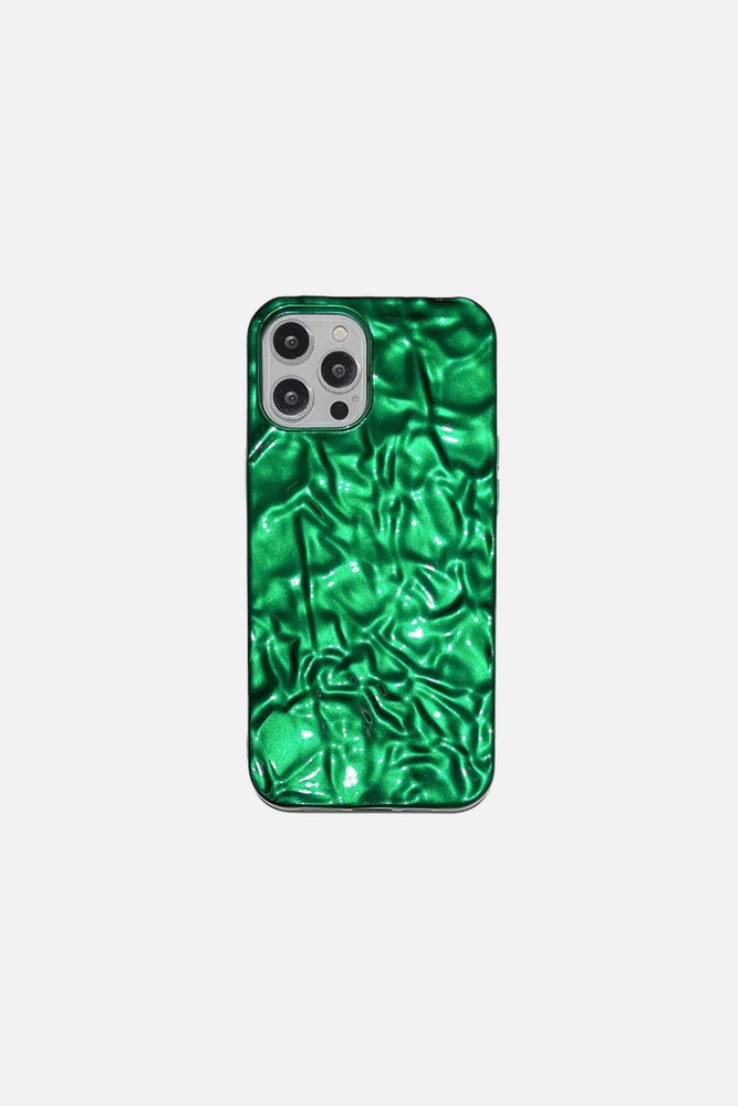 3D Shape Tin Paper Pattern Green iPhone Case