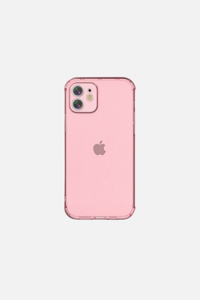 
                  
                    Load image into Gallery viewer, Transparent Shockproof Right Angle Camera Protection Pink iPhone Case
                  
                