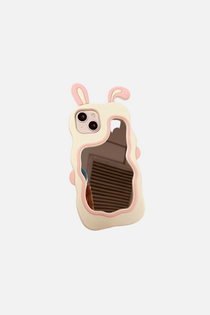 
                  
                    Load image into Gallery viewer, 3D Bunny Make Up Mirror Pink iPhone Case
                  
                