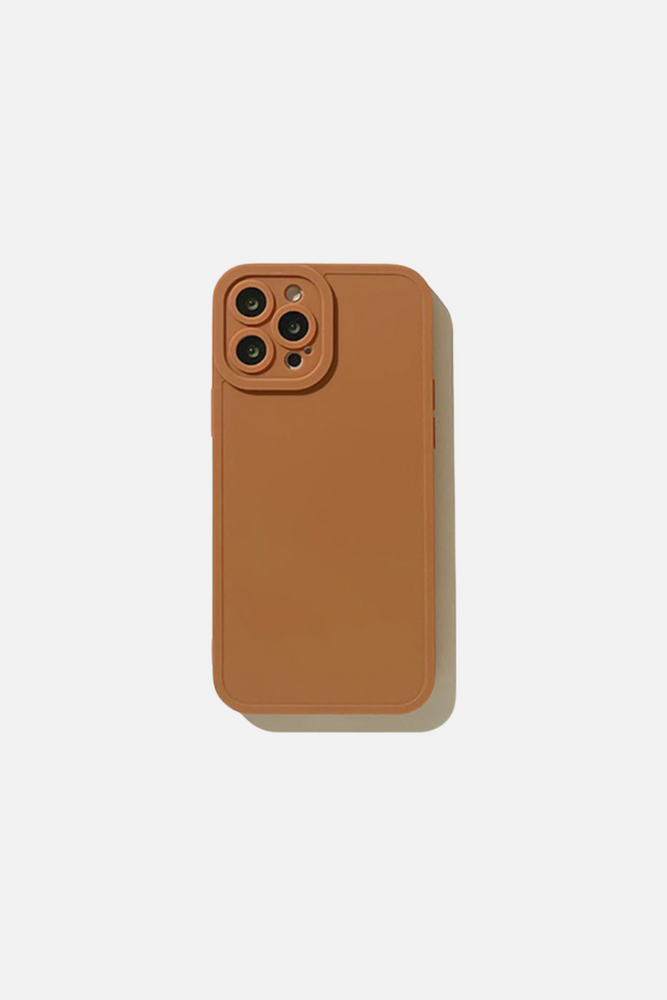 
                  
                    Load image into Gallery viewer, Candy Color Soft Silicone Matte Brown iPhone Case
                  
                