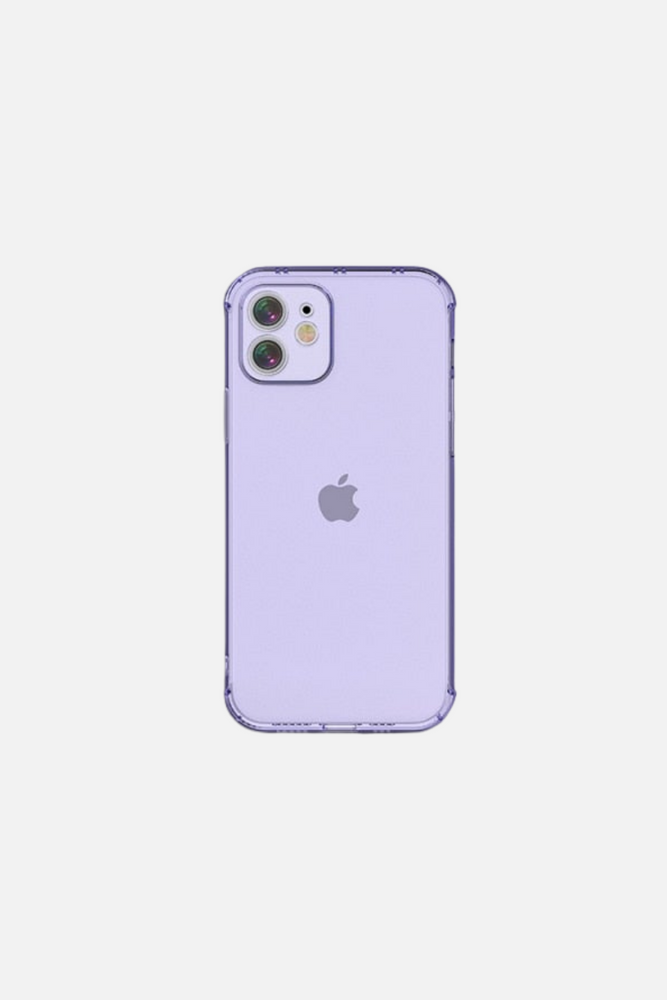 Transparent Shockproof Right Angle Camera Protection Purple iPhone Case