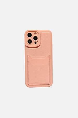 
                  
                    Load image into Gallery viewer, Leather Square Silicone Wallet Card Holder Pink iPhone Case
                  
                