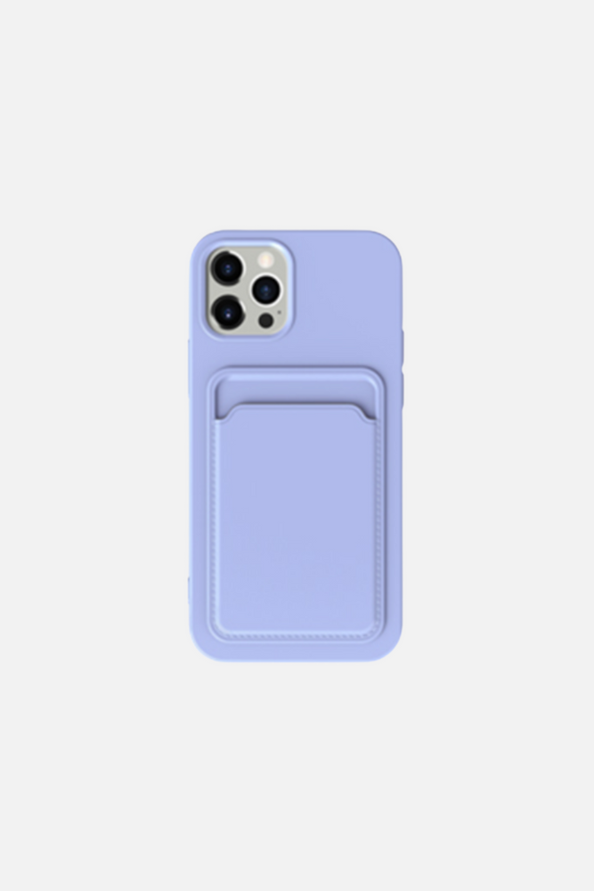 Simple Color Light Purple Wallet iPhone Case