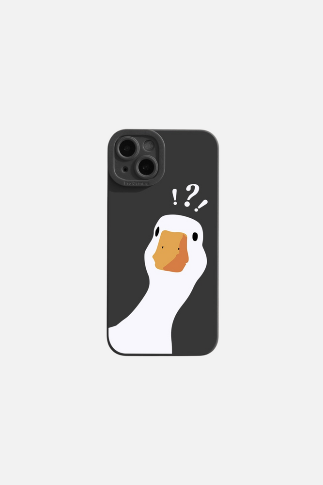Idiotic Duck Soft TPU Black iPhone Case