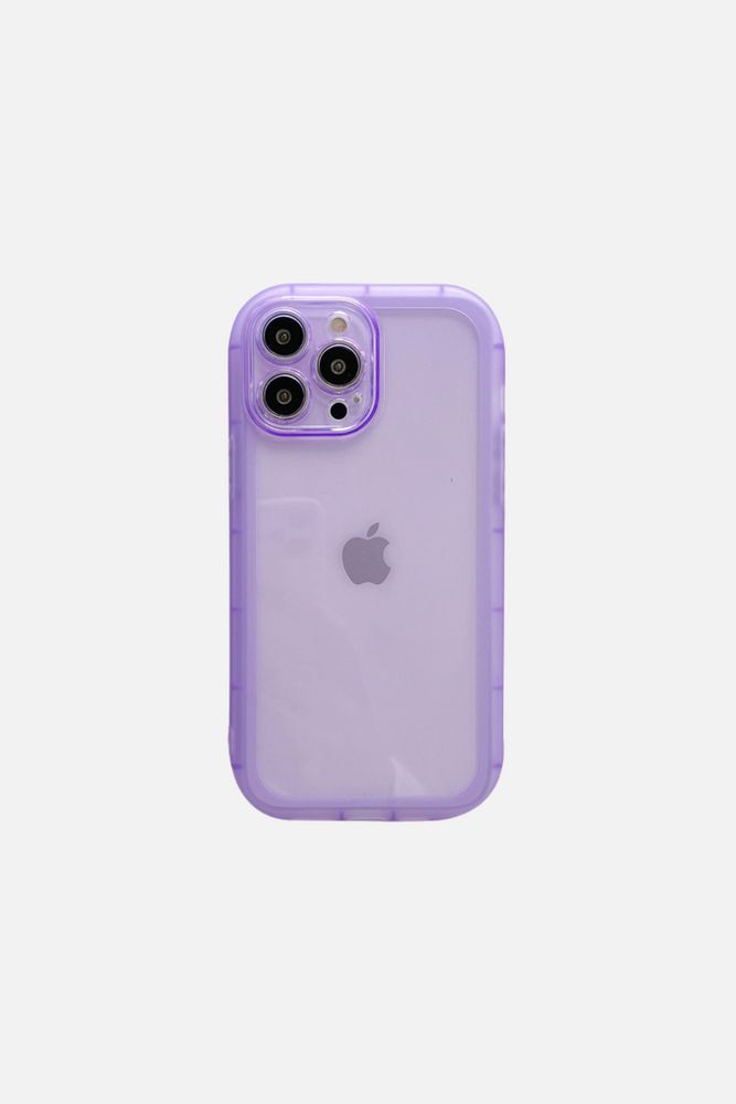 Solid Clear Color Purple Shockproof  iPhone Case