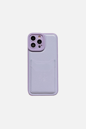 
                  
                    Load image into Gallery viewer, Leather Square Silicone Wallet Card Holder Purple iPhone Case
                  
                
