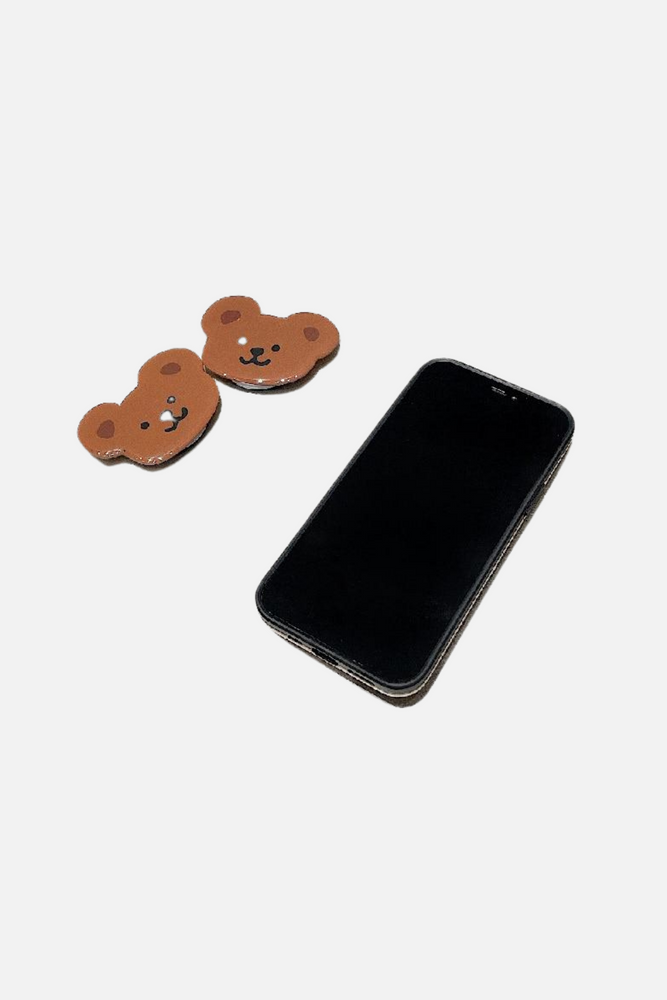 
                  
                    Load image into Gallery viewer, Yellow Blue Letter Bear Stand Holder iPhone Case
                  
                