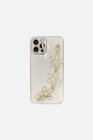 
                  
                    Load image into Gallery viewer, Plating 3D Metal Cutout Flower Bracelet iPhone Case
                  
                