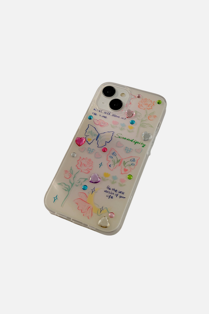 
                  
                    Load image into Gallery viewer, Glittering Hearts&amp;amp;Butterflies iPhone Case
                  
                