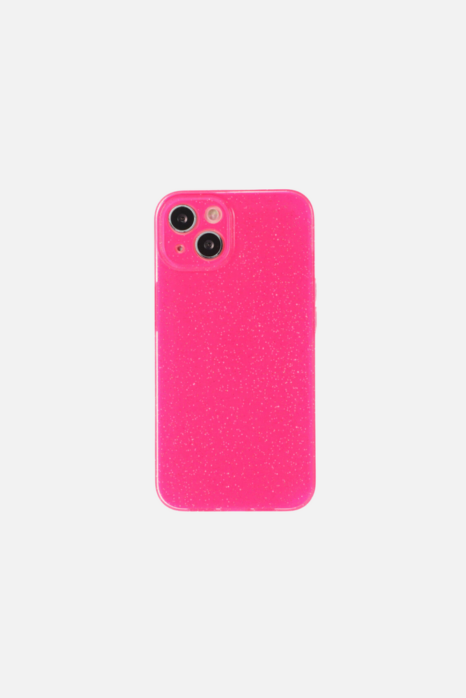Bling Glitter Neon Color Rose Red iPhone Case