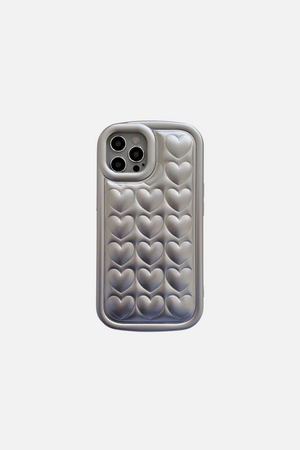 
                  
                    Load image into Gallery viewer, Candy Color Soft Back 3D Love Heart Silver iPhone Case
                  
                