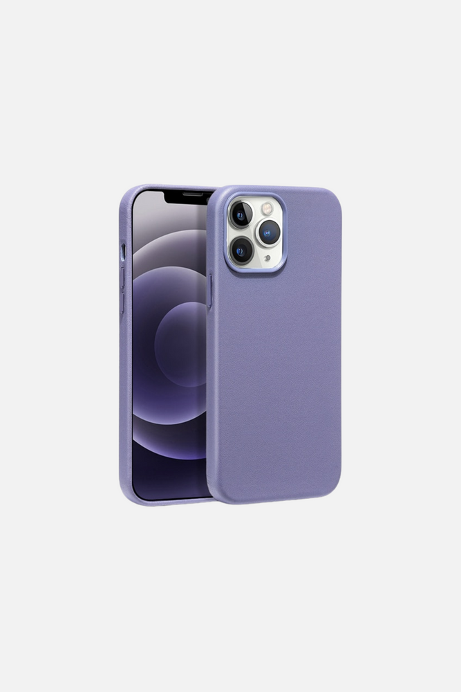 Leather Magnetic iPhone Case with Animation For MagSafe Wisteria Purple