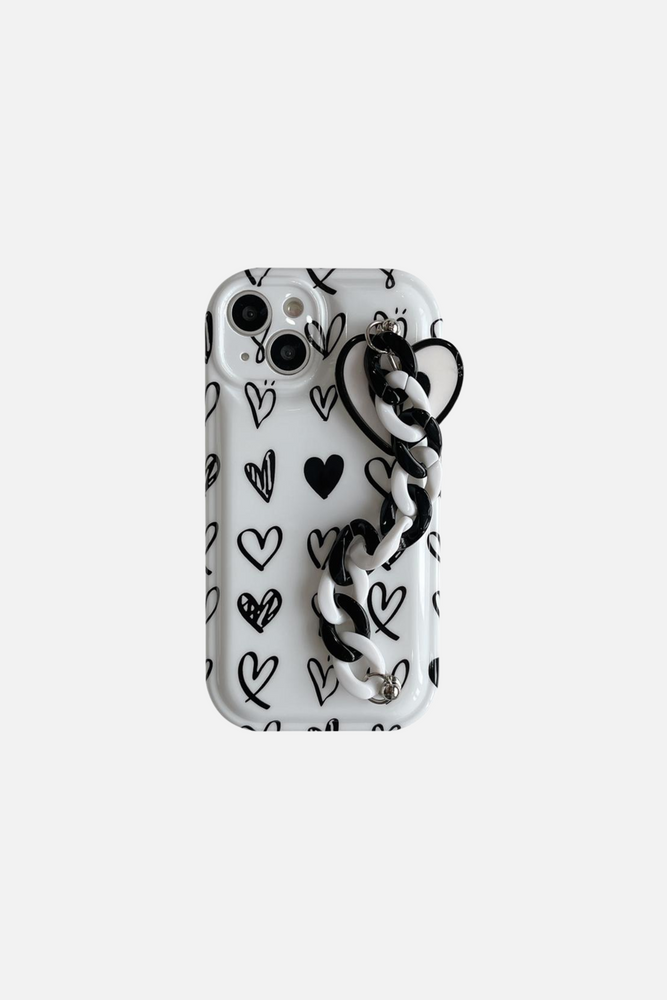 Graffiti Simple Sketch Love Heart Bracelet iPhone Case