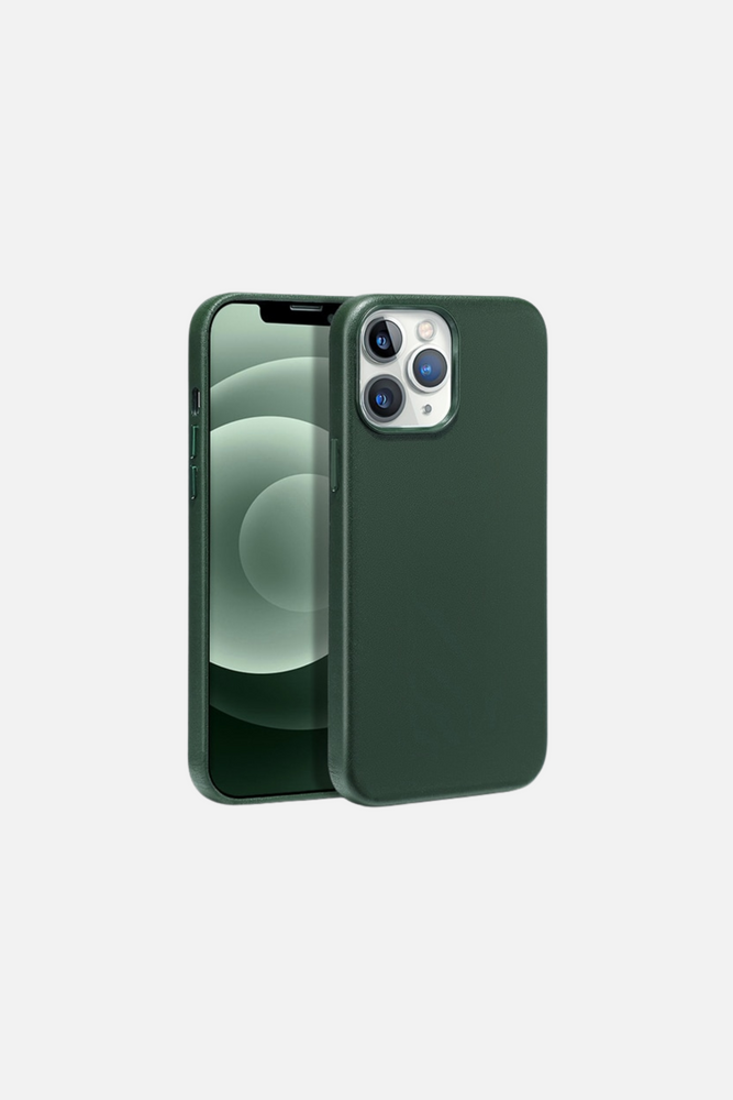 Leather Magnetic iPhone Case with Animation For MagSafe Sequoia Green